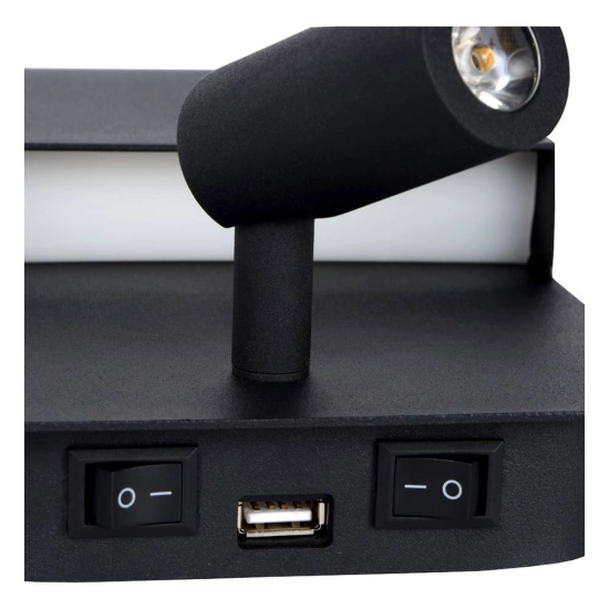 Kinkiet BOXER LED 3000K With USB charging point czarny 79200/08/30 Lucide - zdjęcie dodatkowe 5